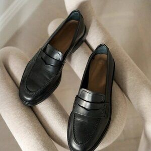 Flattered Sara Leather Black Loafer Size 38 (US 8)